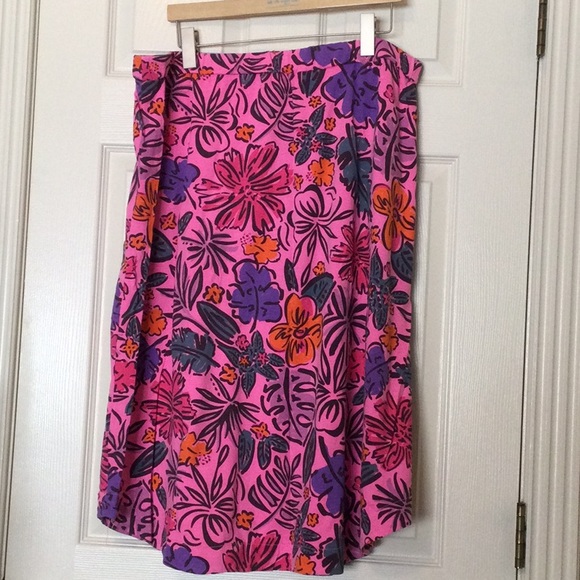 Vintage Fresh Produce long Avery Sketched Floral XXL skirt Flamingo pink in EUC - Picture 3 of 7